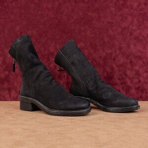 OTBT Women Fernweh Black Leather Back Zip Retro Festival Ankle Boots sz 9